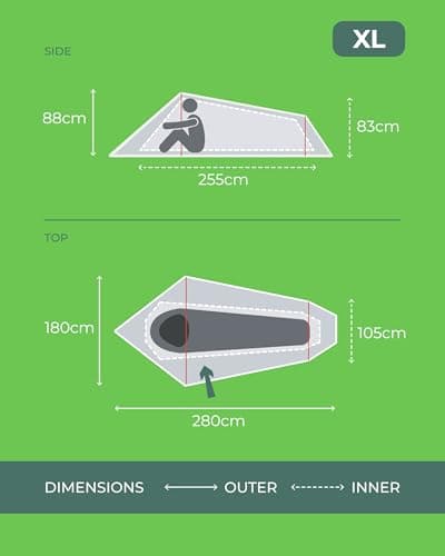 Highlander Blackthorn 1 Person Tent – Lightweight & Waterproof. 4 Season Tent for 1 Person. Quick And Easy Pitch Ultra Low-Profile for Hiking, Fishing, Cyclists & Backpacking — view 5
