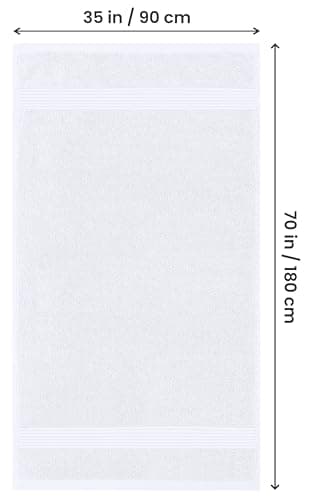 Utopia Towels - Luxurious Bath Sheet 2 Pack 90 x 180 cm, 100% Cotton, White — view 2