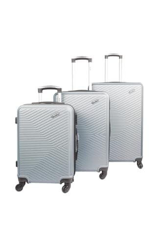 Groundlevel Infinity Hard Shell 3 Piece Luggage Suitcase Set Durable Silver — view 2