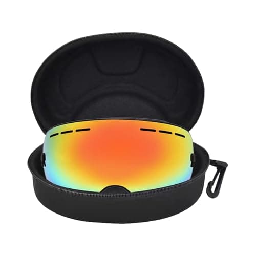 Poludatly Ski Glasses Case, Snow Goggles Storage, EVA Sports Glasses Box, Ski Snowboard Goggles Box, Winter Water Resistant Shockproof Shell, Safety Zippered Case