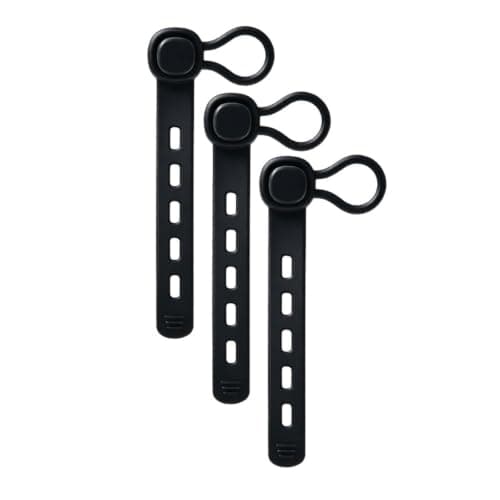 Cable Organizer Hook Straps, Silicone Wrap Tie Set of 3 for Cooking Utensils, Counter Clutter Control, Compact Spaces Silicone Cable Organizer Strap Adjustable Loop Tie Hook Soft Cord Wrap — view 4