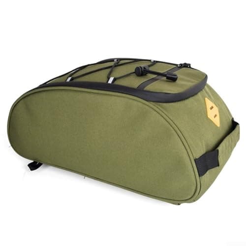 Honseadek Bicycle Rear Rack Bag Waterproof Nylon Bike Trunk Bag Foldable Cycling Luggage Carrier with Large Capacity for Mountain Bike Travel(green) — view 2