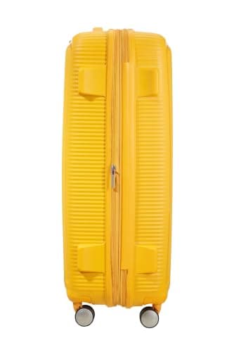 American Tourister Soundbox - Hard Shell Suitcase 77 cm Large - Trolley Suitcase with 4 wheels, TSA Lock, Expandable & Light - 97/110 L - Yellow (Golden Yellow) — view 3