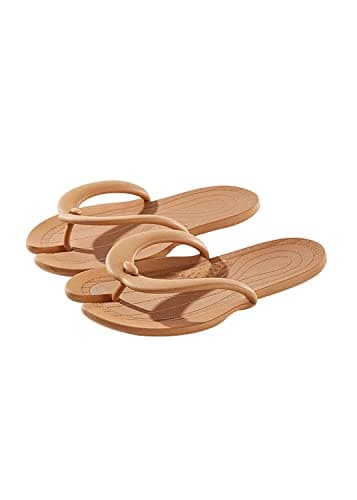 COTCLO Flip Flops Summer Men Women Foldable Flip Flops Casual Shoes Beach Slides Portable Sandals Non-Slip Bathroom Hotel Travel Light Slippers-Khaki,39-41(24.5-25.5Cm)