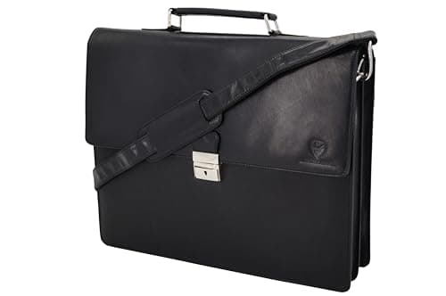 GERMANUS David Leather Briefcase Black, black, XL — view 3