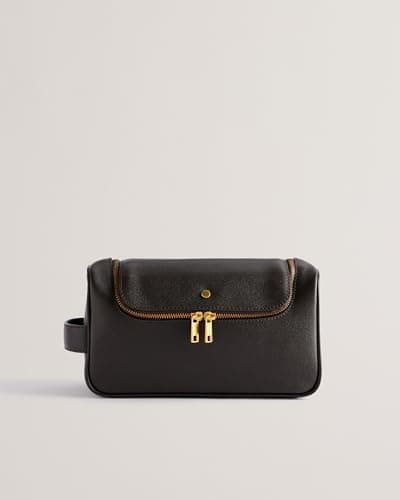 Ted Baker London kalton-Caviar Texture Leather washbag, BRN-Choc — view 2