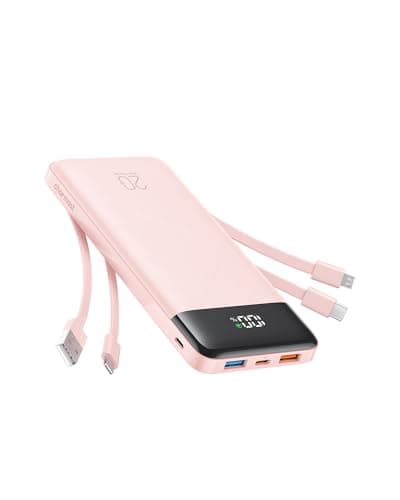 Charmast 22.5W Fast Charging Power Bank, 4 Cables Portable Charger 20000mAh