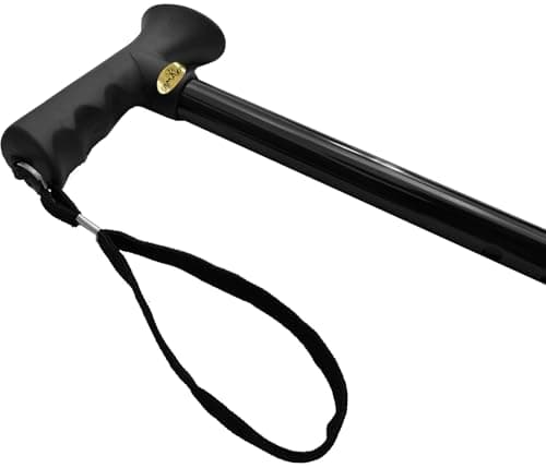 TAMAKA® Premium Black Adjustable Walking Stick Cane with Soft Grip Gel Ergonomic Handle for Men, Ladies, Women Petite or Tall - 25.5” - 35.5” — view 2