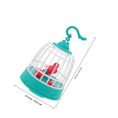 Lurrose Battery-operated Voice-controlled Bird with Realistic Chirping and Lifelike Birdcage Design, Portable Plastic Decorative Piece Suitable for Office and Birthday Party Favors — view 2