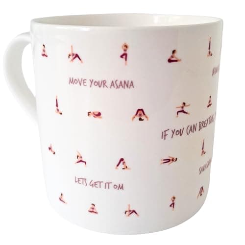 Bone China Mugs – Yoga & Pilates Designs with Cute Poses & Quotes – Perfect for Women, Mother's Day, and Wellness Lovers (Yoga) — view 2