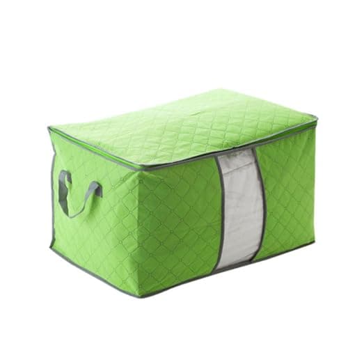 MAGICLULU 2pcs Duvet Storage Bags Zips Vacuum Fabric Organizer for Blankets Bamboo Box Quilt Storage Bag Random Color