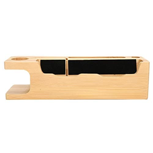 Xiuganpo Bamboo Charging Stand Phone Holder with Cable Management Grooves