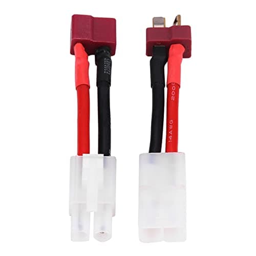 Deans To Tamiya Adapter Silicone 2Pcs Set T Plug Female Male To Tamiya Male Female Adapter Cable 14 Awg Wire Rc Sory — view 2