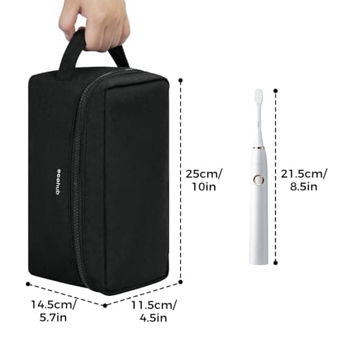 ECOHUB Water-Resistant Travel Toiletry Bag, Recycled Wet and Dry Separation Wash Bag, Dopp Kit Shaving Bag, Wide-Open Zipper Pouch Travel Toiletries Bag for Men, Patent Pending, Slim-Black — view 5