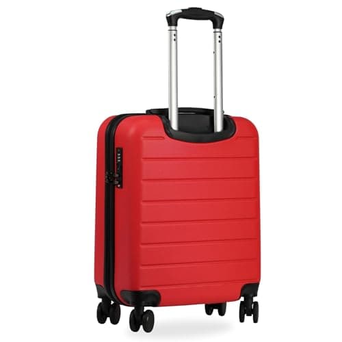 Rocklands® Lightweight 4 Wheel Hard Shell Luggage Suitcase Ryanair Cabin Travel Bag 55x40x20cm - ABS822 (Red) — view 2