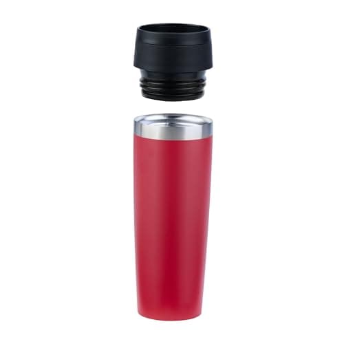 Emsa Travel Mug Insulated Mug 500 ml, 6 Hours Hot + 12 Hours Cold, 100% Leak-Proof, Easy Open and Close, Coffee Mug, Powder Coating, Dark Red, N2023750 — view 3