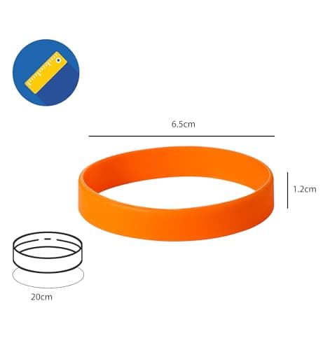 Plain Orange Coloured Silicone Sports Arm Exercise Wristband Bracelets Rubber Wrist Bands Party Accessories For Men Women Boys Girls (Pack of 1) — view 3