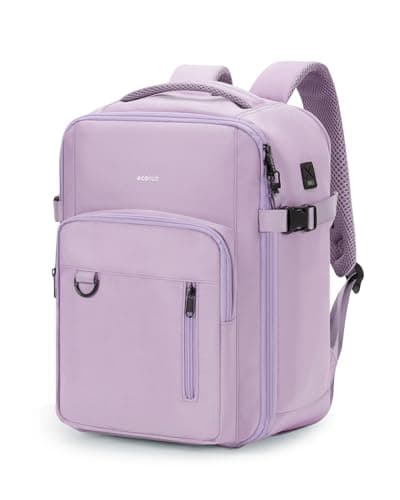 ECOHUB for Ryanair Cabin Bags 40x30x20, 24L Womens Travel Backpack Underseat Carry On Rucksack with Laptop Compartment, Recycled Water-resistant Hand Luggage Bag for Flight Overnight, Lavender Gray