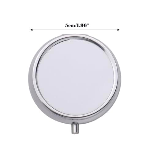 Belegao Pill Box with Mirror 3 Compartment Small Metal Pill Case for Pocket — view 5