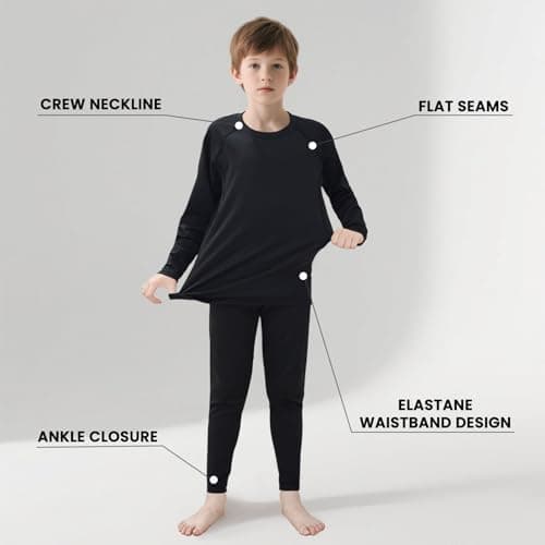 Base Layer Kids - Fleece Lined Skins for Boys Athletic Suit for 4~13 Age — view 2