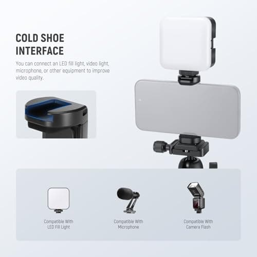 NEEWER TP09 Carbon Fiber Mini Tripod Compatible with iPhone Camera Webcam — view 6