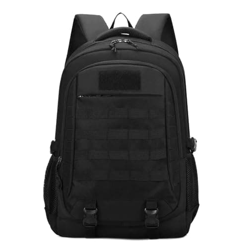 Lawaia Tactical Backpack Mens Rucksack for Men 45L Waterproof Backpack Military Backpacks Hiking Backpacks Waterproof Rucksack Outdoor Sports Fishing Bag (Black)