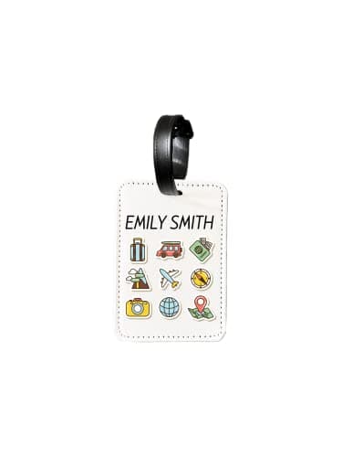Personalised Luggage Tags Suitcases Add Any Name or Text for Kids Boys Girls Women Men, Custom Travel Tags Name Labels, Small Tag for Baggage Bag Backpack (Travel Stickers)