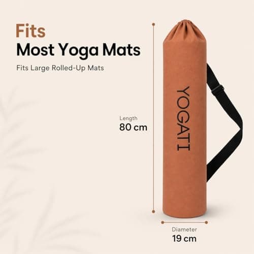 YOGATI® Yoga Mat Bag | Large Synthetic Cotton Yoga Mat Bags for Women and Men with Adjustable Strap | Perfect for Pilates and Exercise Mats | 19x80 cm Yoga and Pilates Mat Bag. Garnet — view 3