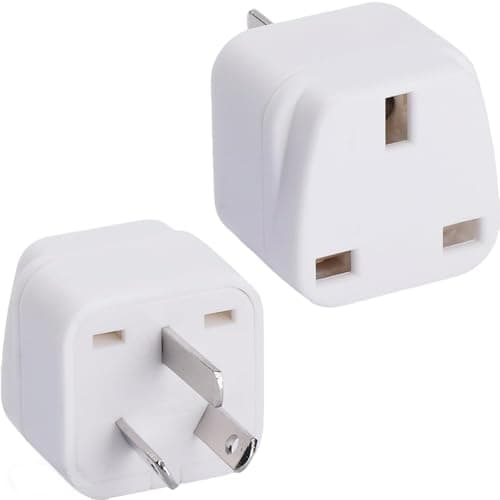 Flomiara 2 Pack UK to Australia Plug Adapter, New Zealand Plug Adaptor, UK to China AU Plug Adapter, Grounded Travel Adapter for Australia New Zealand China Fiji Argentina and More, White (Type I)