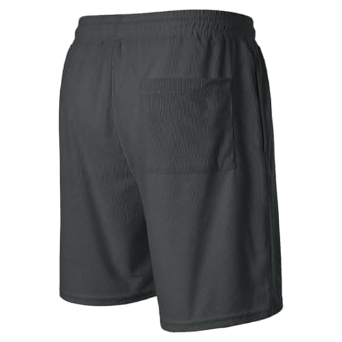 NNGOTD Mens Cargo Shorts Combat Casual Cotton Elastic Waist Shorts with Multi Pockets Workwear Open Hem Tracksuits Trousers Slacks Slim Fit Stretch Jogger Sweatpants （Dark Gray,M） — view 3