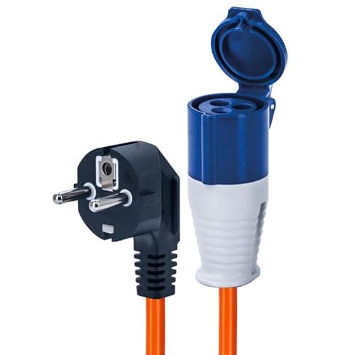 Status UK to European Plug Adaptor, 16A Site Socket, 20cm