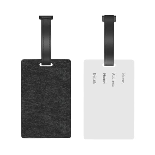 Felt Texture Charcoal Black Luggage Tags Name Id Label Suitcase Tags, Ideal for Travel Cruise Backpacks Bag — view 5