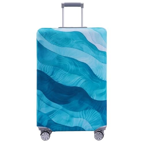 Travelkin Luggage Covers For Suitcase Tsa Approved Suitcase Cover Protector, Blue Wave, M