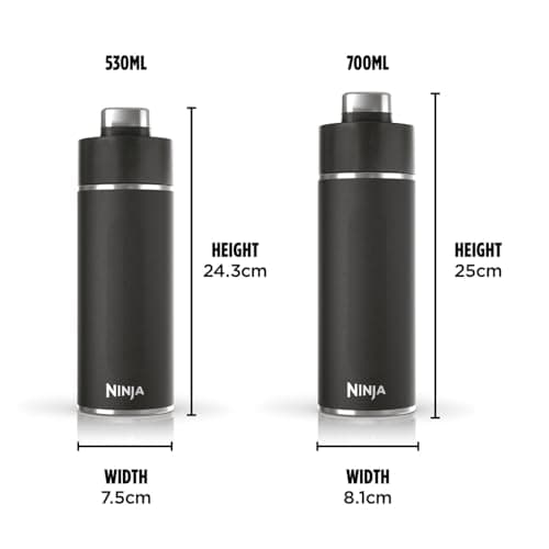 Ninja Thirsti 700ml Water Bottle with Leak-Proof Lid, Black DW2401EUUKBK — view 5