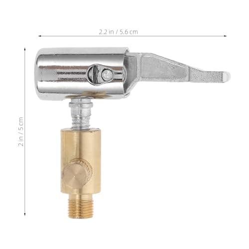 MINAOLULUS Tire Inflator Nozzle Adapter for Travel and Outdoor Activities with Clip Locking Mechanism, Copper and Stainless Steel Construction, Portable and Resistant to Damage with — view 2