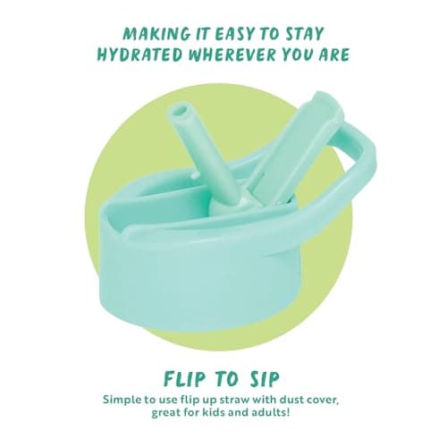 Polar Gear 1L Tracker Bottle with Easy Flip Up Straw & Hydration Tracker Markings - Mint — view 5