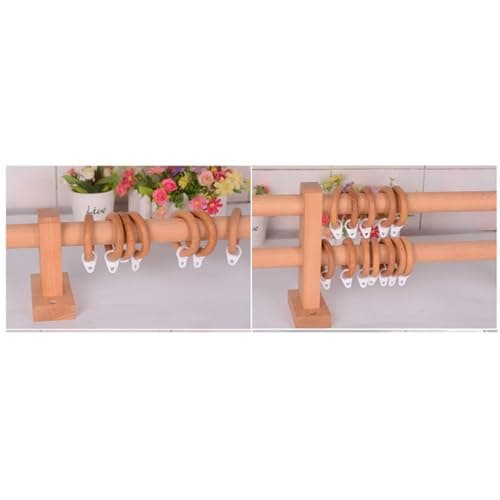 Thickened Solid Wood Curtain Rods - Nordic Style Single Pole (150CM) - Eco-Friendly, Paint-Free, Durable Wooden Brackets - Perfect Home Décor Solution — view 5