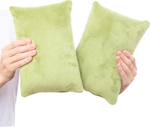 TaiBest 2 Pack Small Pillow, Memory Foam Mini Pillow 11 X 7 Inches for Travel, Sleeping, Nap and Neck, Knee, Lumbar Support, Tiny Pillow Cushion for Pet, Dogs (Green)