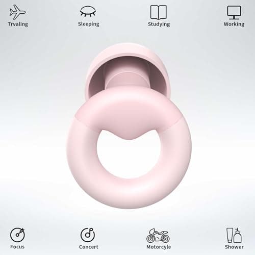 JUSTRVN Ear Plugs for Sleeping, 2 Pairs of Reusable Earplugs for Noise Reduction 25dB-30dB with 8 Ear Tips, Soft Hearing Protection Ear Plugs for Concert,Noise Sensitivity, Study & Work — view 2