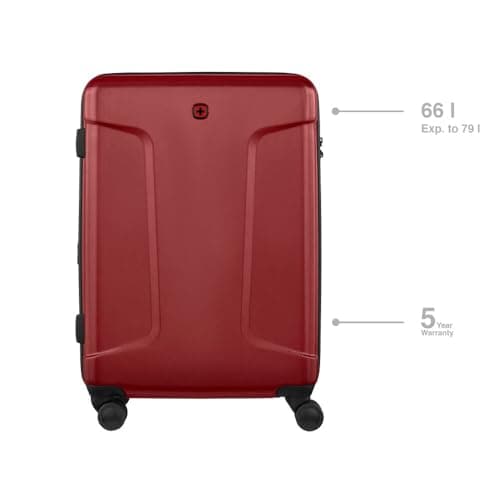 Wenger Legacy Hard-Shell Suitcase M, 66/79 l Expandable, TSA Lock, Red — view 3