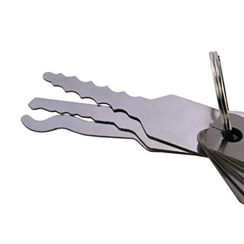 ADFEN 10pcs Car Lock Out Emergency Keys Kit Car Door Open Tool Keychain Kits Universal Key Tools — view 4