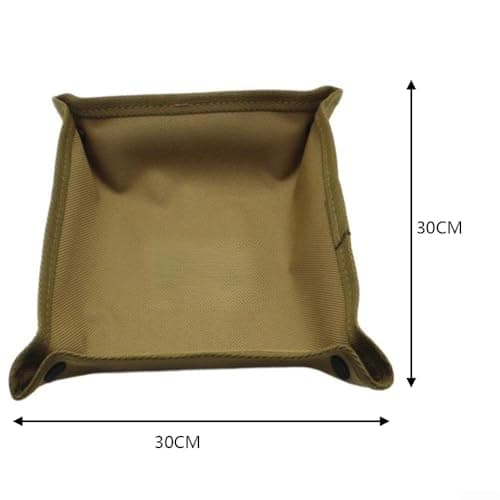 Square Folding Storage Tray Constructed from 900D Oxford Material for Consistent Performance Outdoor Travel and Indoor Use (L-Khaki) — view 2