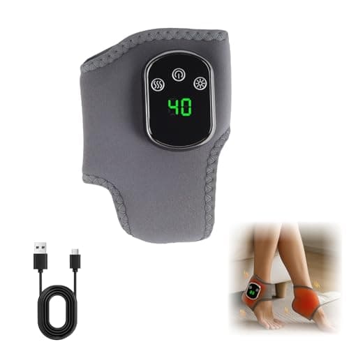 Cordless Ankle Massager for Pain - 3 in 1 Foot Massager with Heat, Electric Foot Massagers for Relaxation, Wireless Foot Massagers with 3 Vibration and 5 Heat Levels, Heater Relief for Plantar(1pcs)