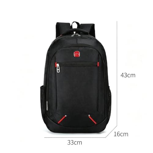Kinhomii Black Backpack Rucksack Large Bag Travel Work Hiking School Sports Outdoor Laptop Bag Water Resistant School Rucksack Gift for Men and Women — view 2
