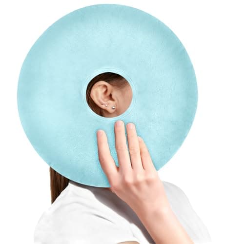 AOOSA Piercing Pillow, Blue Ear Piercing Pillow for Side Sleepers