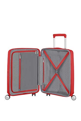 American Tourister Soundbox - Hand Luggage Suitcase 55 x 40 x 20/23 cm - Hard Shell Trolley Suitable for EasyJet - Expandable, Light, 4 wheels & TSA Lock - 35.5/41 L - Red (Coral Red) — view 5