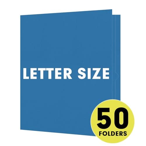 Two Pocket Folders, RAZCC 50 Pack 2Pocket Folders Fit Letter Size Paper, Paper Folders with Pockets for School Office Business Home, Navy Blue — view 4