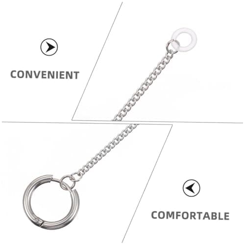 Anti-Lost Earphone Clip Chain, 8 Pack Titanium Steel Silver Ear Buckles — view 4