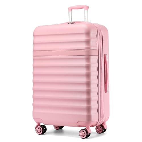 Kono 28 Inch Hard Shell Suitcase Large Expandable Travel Luggage (Pink)