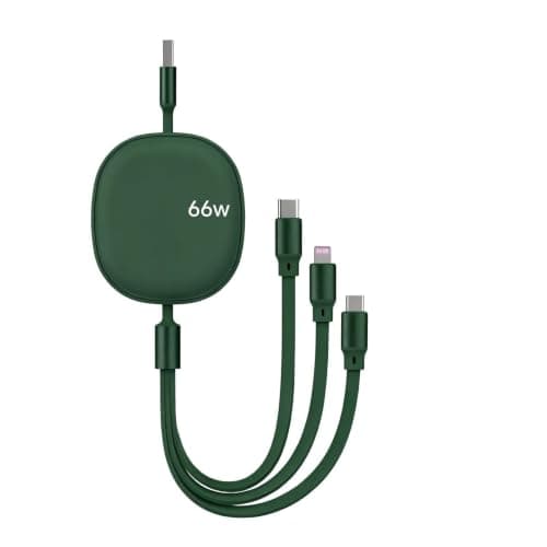 Guline Multi Retractable Charger Cable 66W PD 3 in 1 for Phone